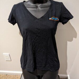 Deep Vintage Stripe V-Neck, Black - Size S